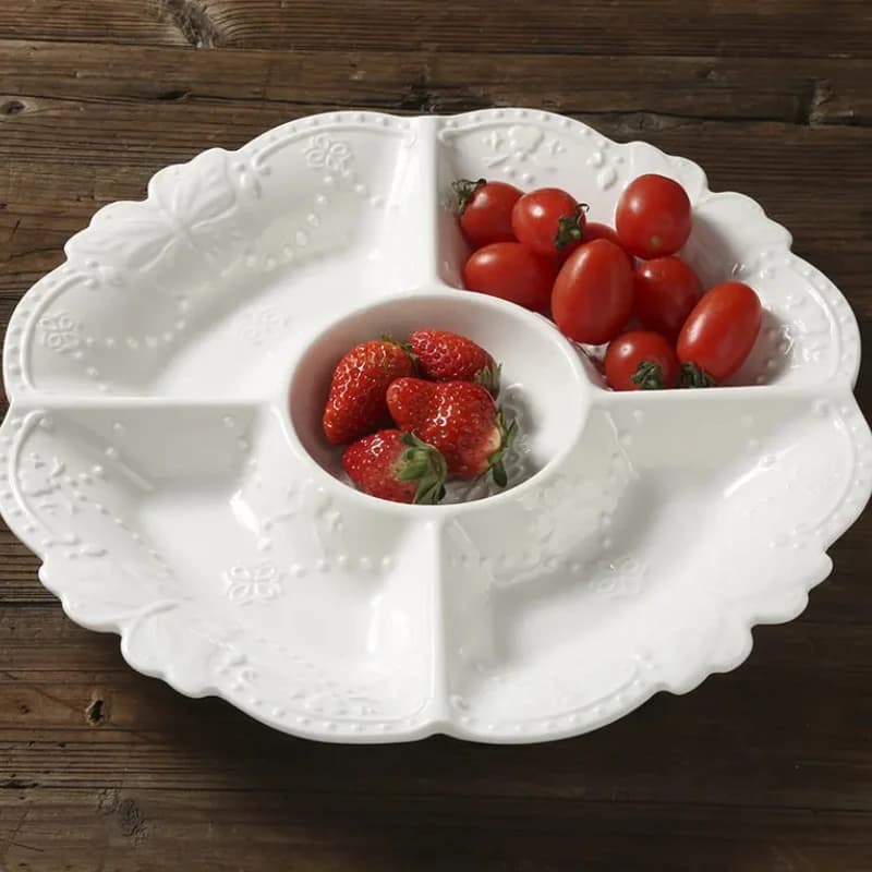Set di Stoviglie in Ceramica - Piatto per Frutta Secca, Piatto da Cena, Piatti per Frutta, Vassoio per Snack e Piatto per Dim Sum