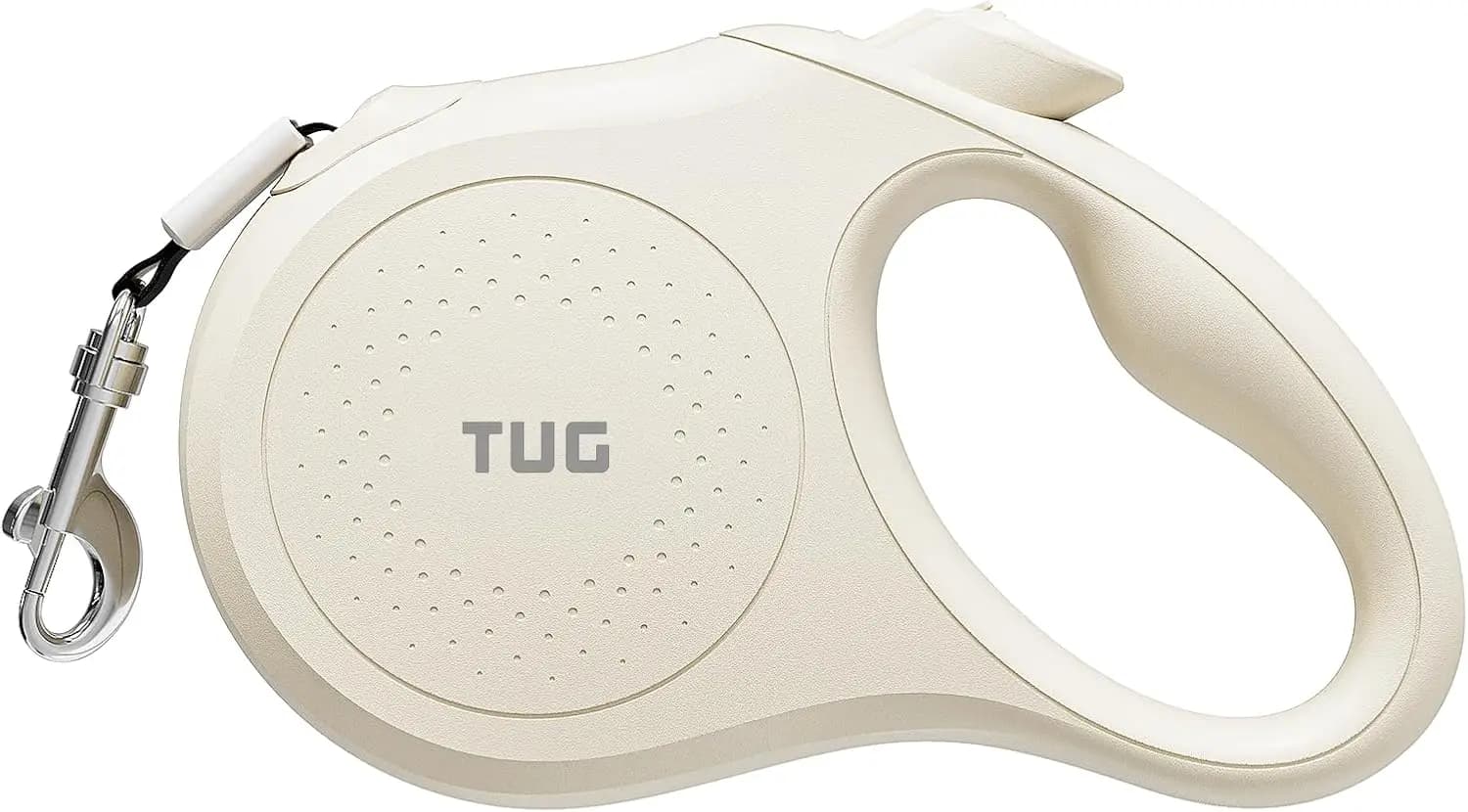Guinzaglio Retrattile per Cani 360 ° Nastro in nylon resistente anti-groviglio da 16 piedi per cani di taglia media (crema)