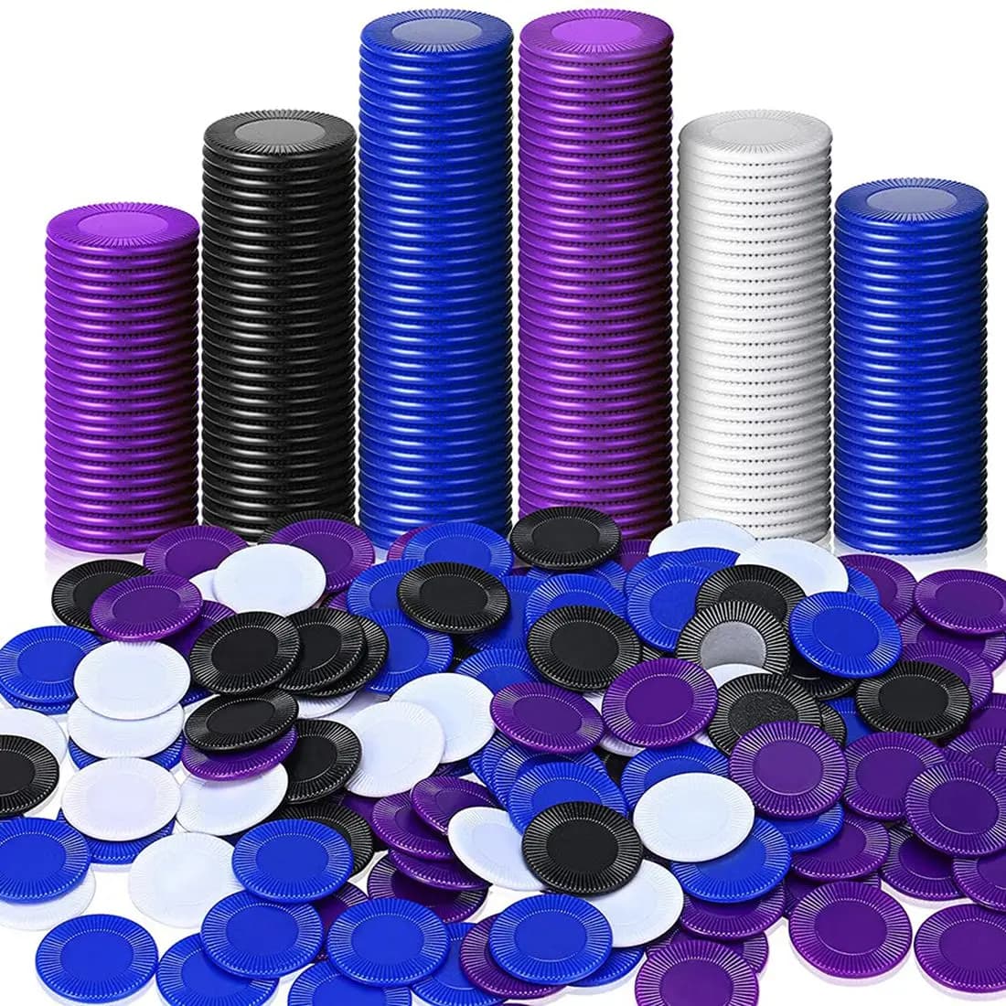 400 pezzi di fiches da Poker in plastica chip di gioco 4 colori Counter Card per il gioco che conta la carta dei chip di gioco del Bingo, 2