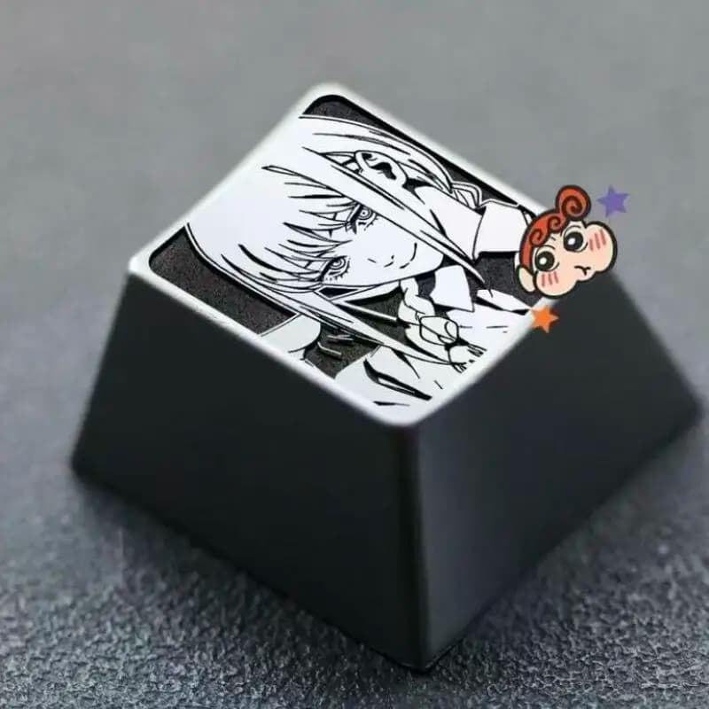 DIY Self Made Makima Power Laser Engraved Metal Covers Cross-Axis Mechanical Keyboard Custom PC Couplers Gift Toys