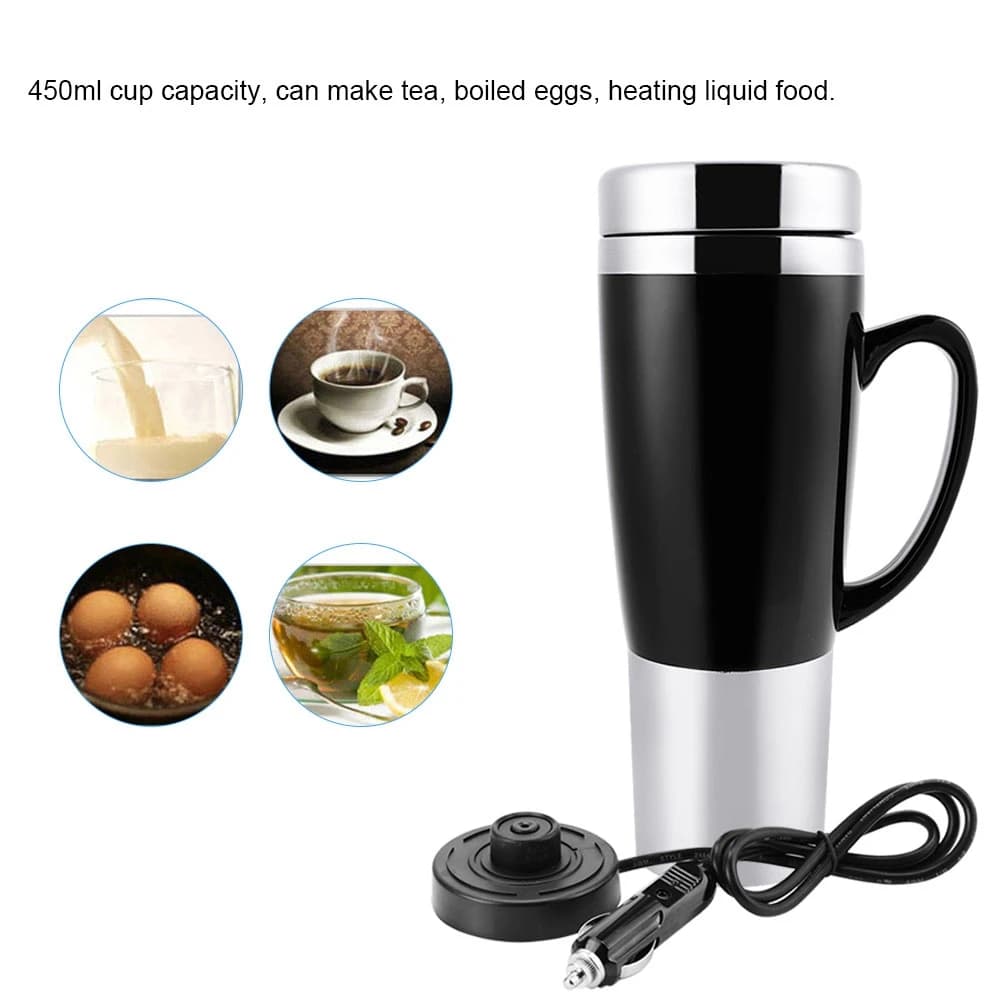 12V Elettrico Acqua Isolata Auto Tazza di Viaggio Tazza di Riscaldamento Bollitore per Caffè Caldo Tè Al Latte Auto Elettrica Tazza di Acqua Auto Elettrica tazza