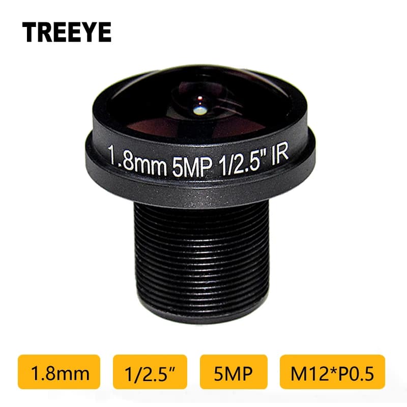 HD 5MP 1.8mm Fisheye Lens 1/2.5" CCTV Lens IR M12 Lens 5Megapixel HD IP USB Camera Lens F2.0 CCTV Accessories Spare Parts