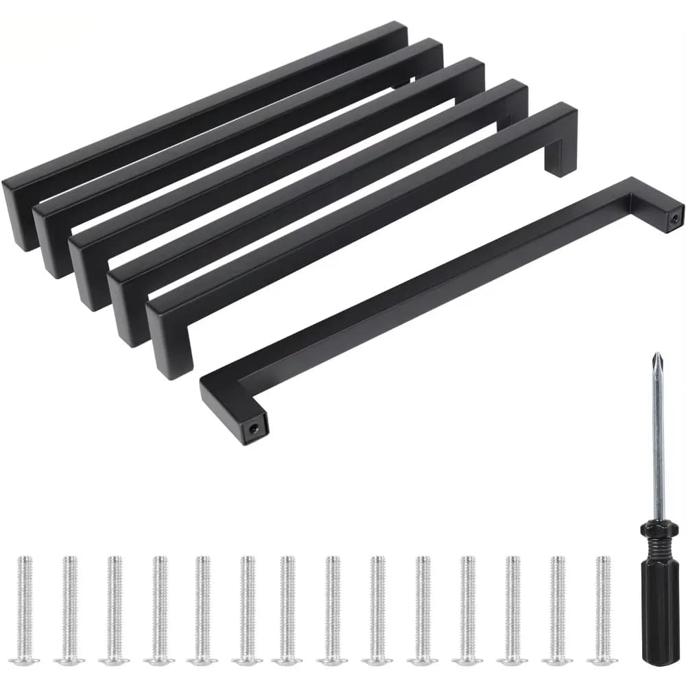 Maniglia dell'armadio della porta della cucina in acciaio inossidabile nero da 224mm pomelli dell'armadio pomelli dell'armadio maniglia del cassetto dell'armadio per mobili dell'armadio