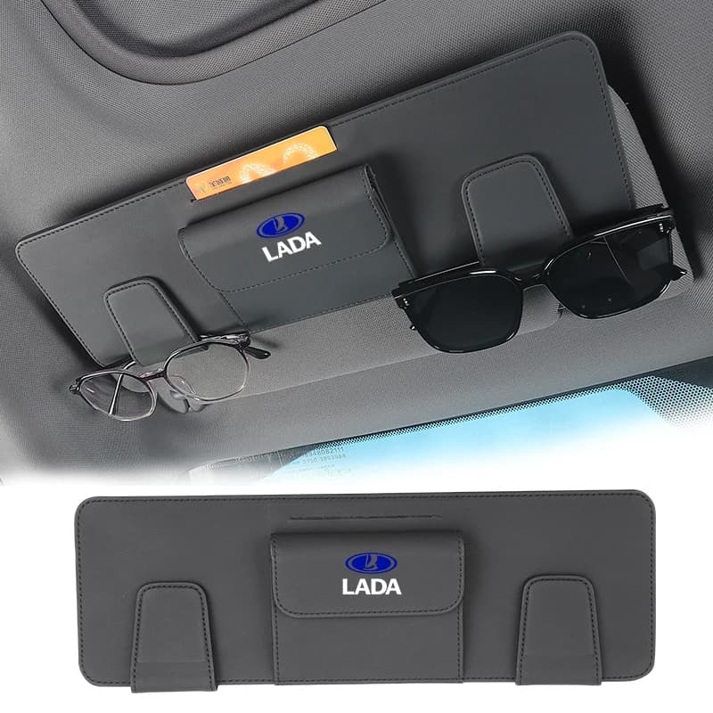 Car Visor Organizer Sunglass Box Glasses Holder Card Clip Accessories For Lada Priora Sedan Sport Kalina Granta Vesta Niva Largu