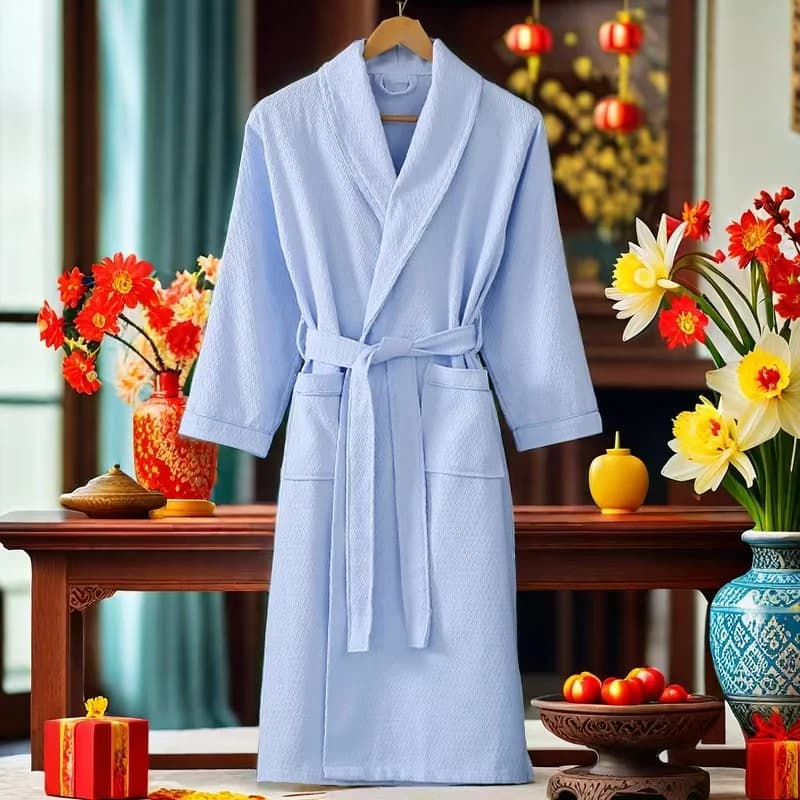 Summer New Kimono Robe Men's Dress Cotton Waffle Women's Long Clothing For Home Sexy Nightwear Intimo Lingerie Bathrobe Homewear