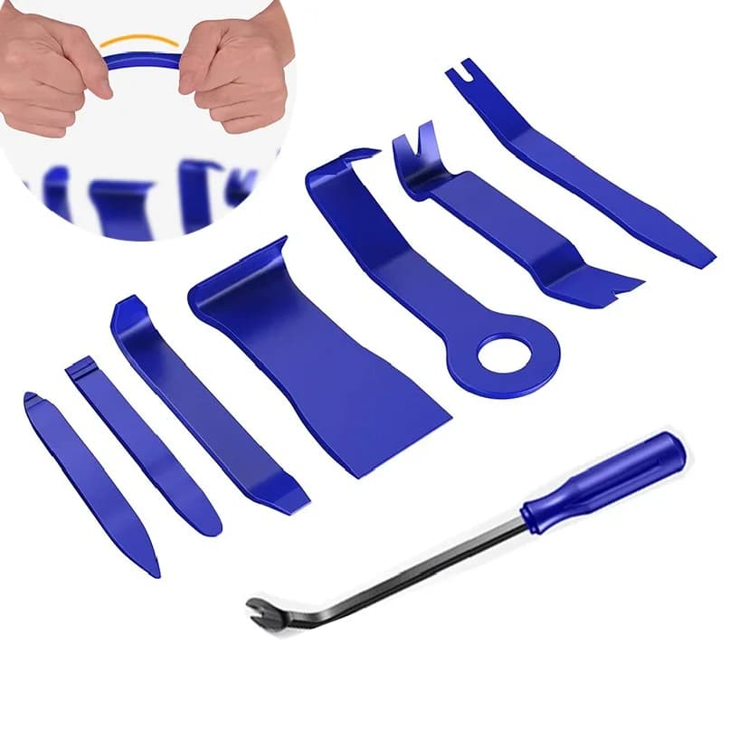 Kit di attrezzi per smontaggio auto in plastica, kit di installazione e rimozione audio, kit di attrezzi per la riparazione e la conversione di pannelli, clip e finiture per portiere auto, radio e cruscotto