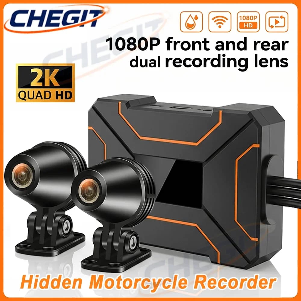 NEW 2K/1080P Motorcycle Dual DVR WiFi APP Action Camera Recorder Front & Rearview TP66 Waterproof Hidden Motorcycle Dash Cam