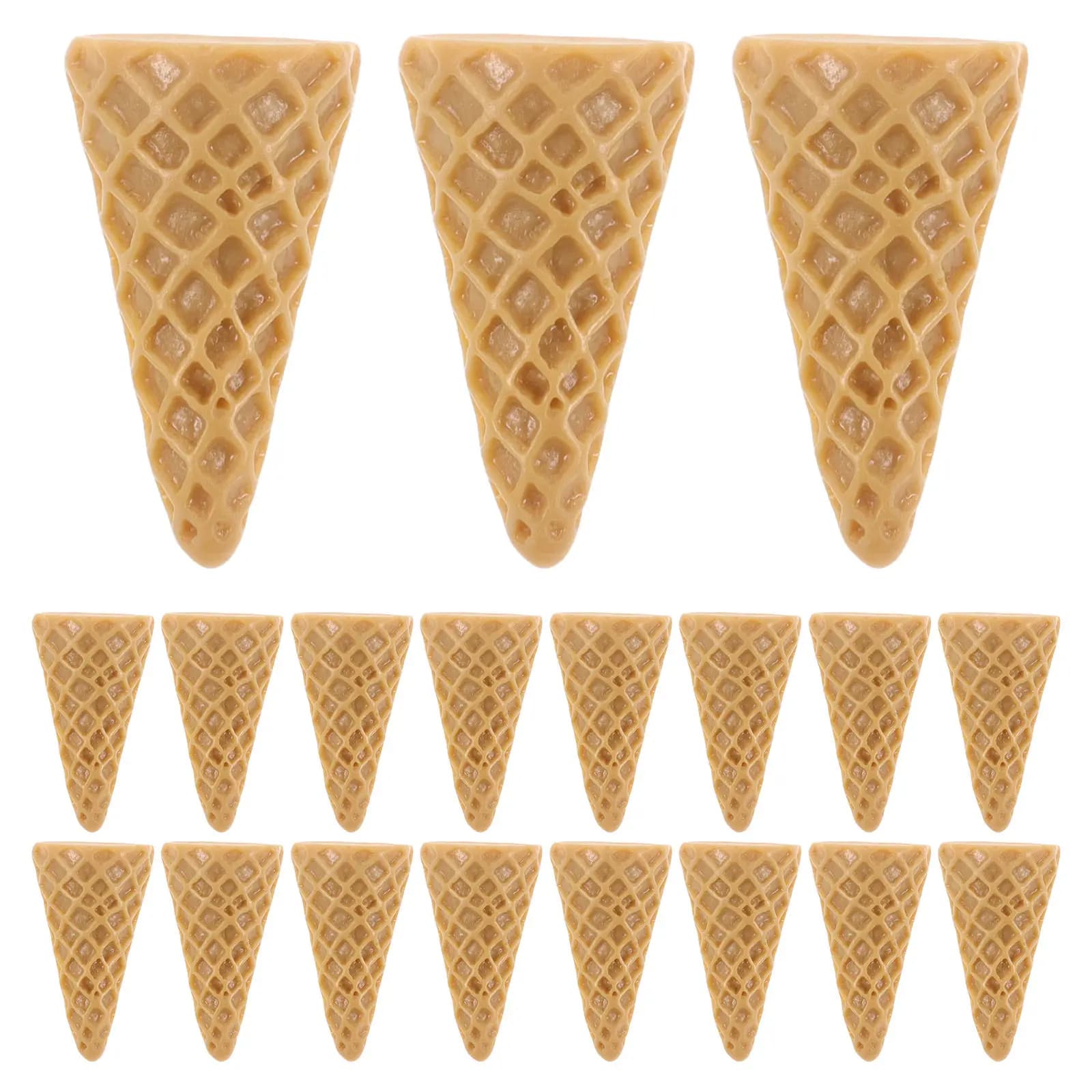 20Pcs Ice Cream Cone Charms Lightweight Resin DIY Adornments for Hair Clips Brooches Jewelry Making Phone Cover Decor Craft