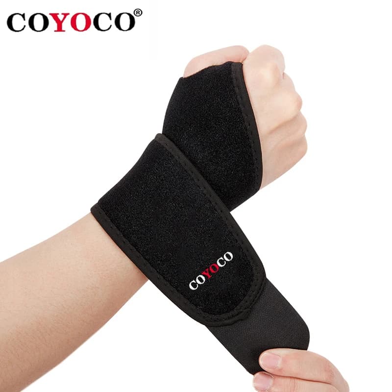 Tutore da polso regolabile con foro per il pollice Proteggi il cinturino COYOCO Braccialetti di protezione sportiva professionale di marca Supporto per il polso Nero
