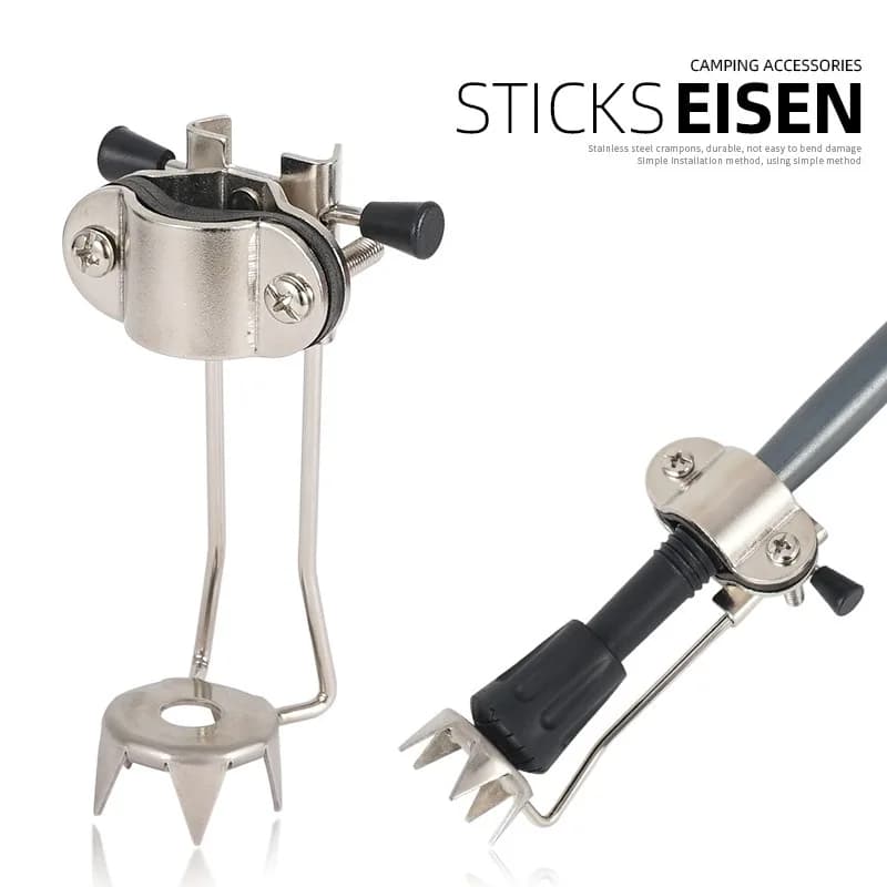 Stainless Steel Trekking Sticks, Anti-slip Tips for Hiking, Climbing on Snow and Ice, Winter Mountains
