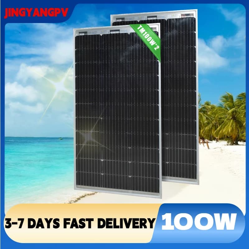 Pannello Solare Bifacciale da 100 W 12 V, Ideale per Ricaricare Batterie da 12 V, per Camper, Giardino, Modulo per Serra, RV, Barca, Casa