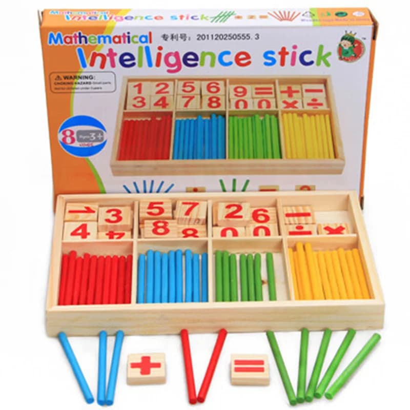 Giocattoli Montessori fai da te numero matematico blocchi di legno bastoncini di conteggio apprendimento precoce giochi educativi giocattoli regali per bambini bambini