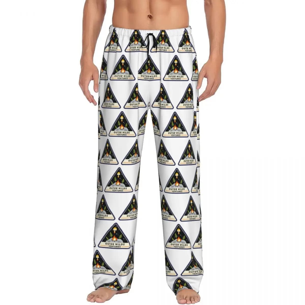 Custom Outer Wilds Ventures Patch Pajama Pants Men Sleepwear Sleep Lounge Bottoms with Pockets