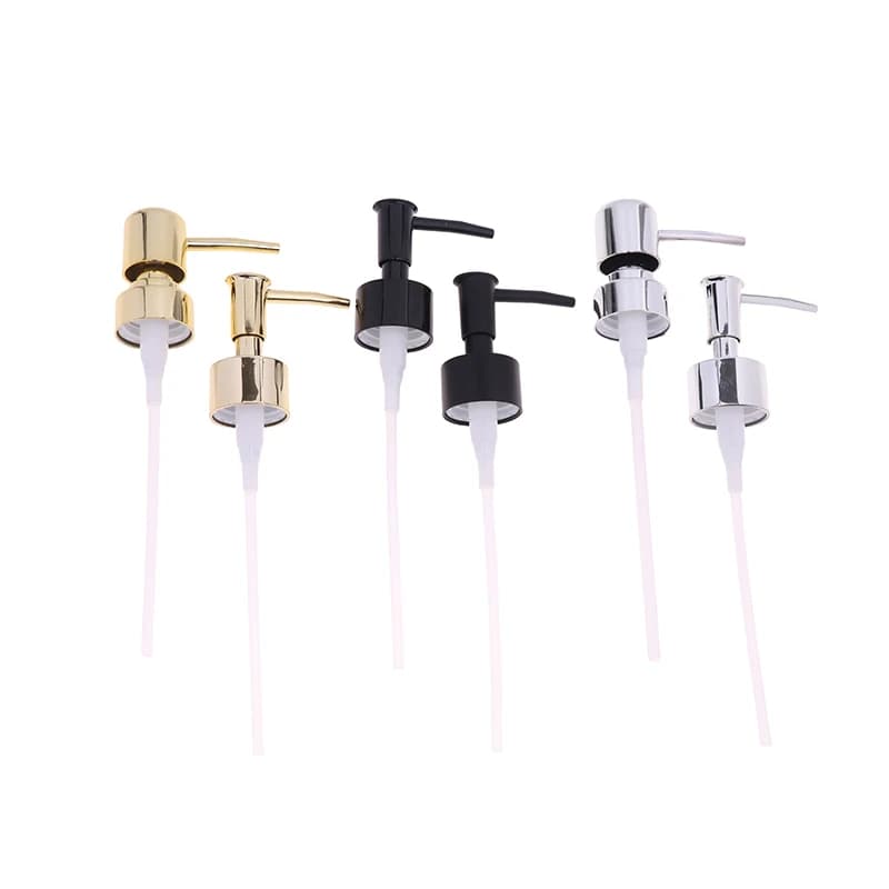 1PC Dispenser di sapone liquido per bagno in metallo pompa per Shampoo per lozione sostitutiva per le mani con tubo in barattolo di plastica per il bagno