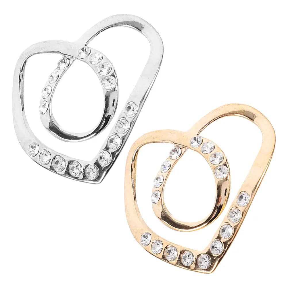 2Pcs Metal T-Shirt Holder Decorative Scarf Clasp Holder Knot Buckle Waist Brooch Pins Clothing Cincher Clips for Outfit