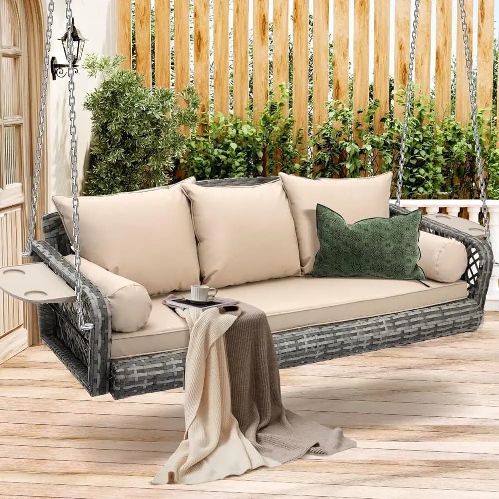 3-seater chair with cushions and cup holders, Exterior Lounge for Garden or Balcony