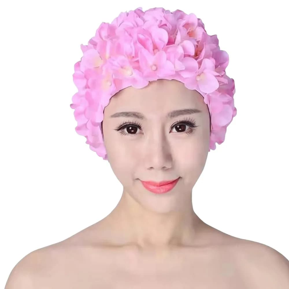 Leisure 3D Floral Swimming Cap Elasticity Colorful Ladies Swim Cap Flower Cap Women