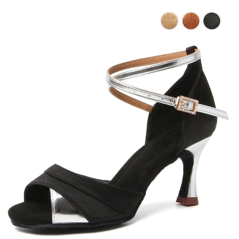 Scarpe da ballo latino da donna Scarpe da ballo professionali per ragazze da donna Sneaker 7 cm Scarpe da pratica per salsa jazz con suola morbida in pelle scamosciata