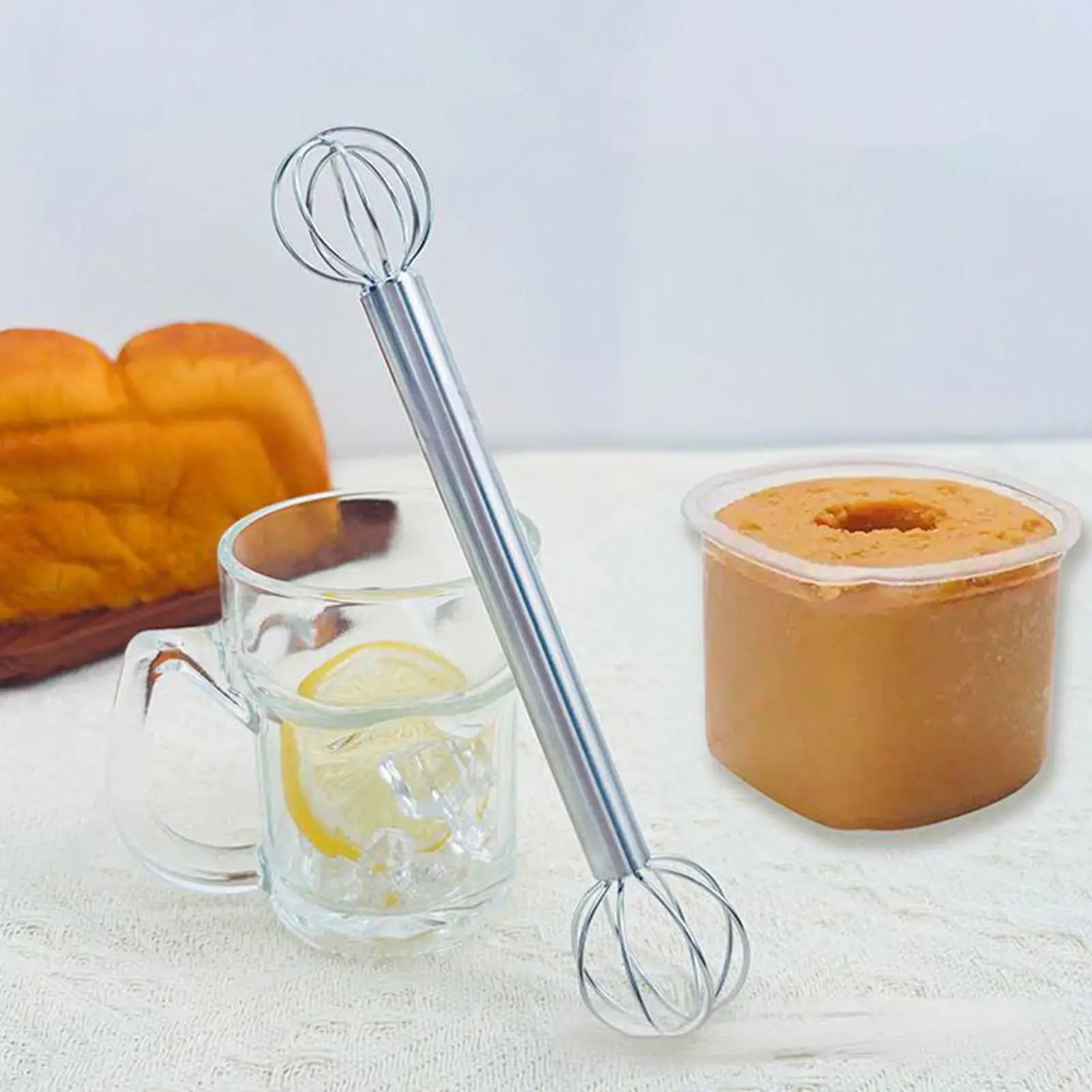 Home Double-headed Cream Whipper Stainless Steel Manual Miso Muddler Stirrer Japanese Food Grade Blender Whisker Baking Tool