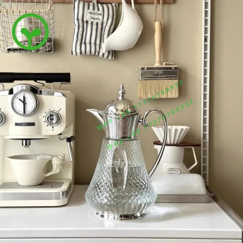 【2026】Original Design Medieval Retro Carved Court Wind Large Capacity Cold Kettle Glass Cold Kettle Restaurant