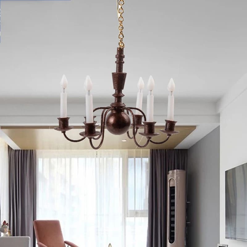 Lampadario realistico per casa delle bambole, lampada da soffitto a LED per tavolo da sabbia, giocattolo per bambini.·