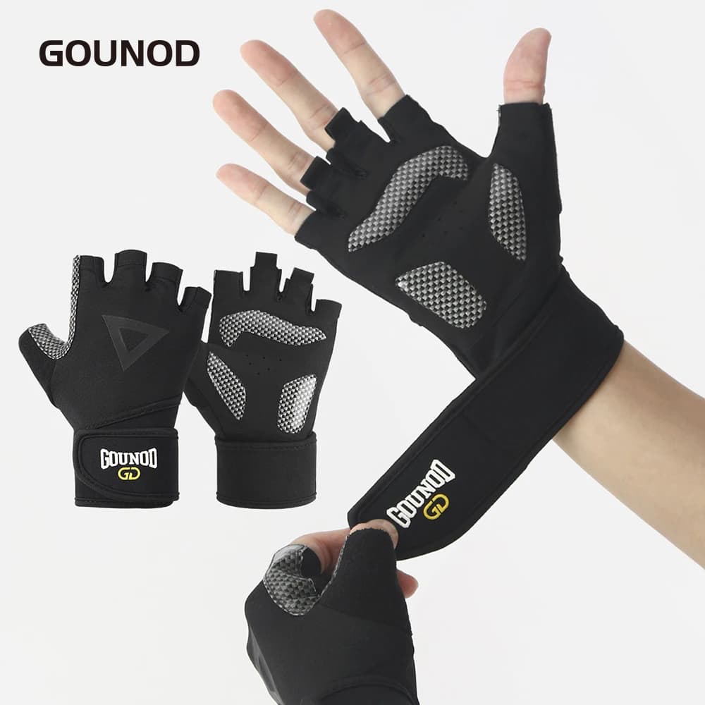 2PC/1pair GOUNOD Fitness Sollevamento Pesi Guanti da Polso Bodybuilding Allenamento Esercizio Sportivo Guanti da Ciclismo Antiurto