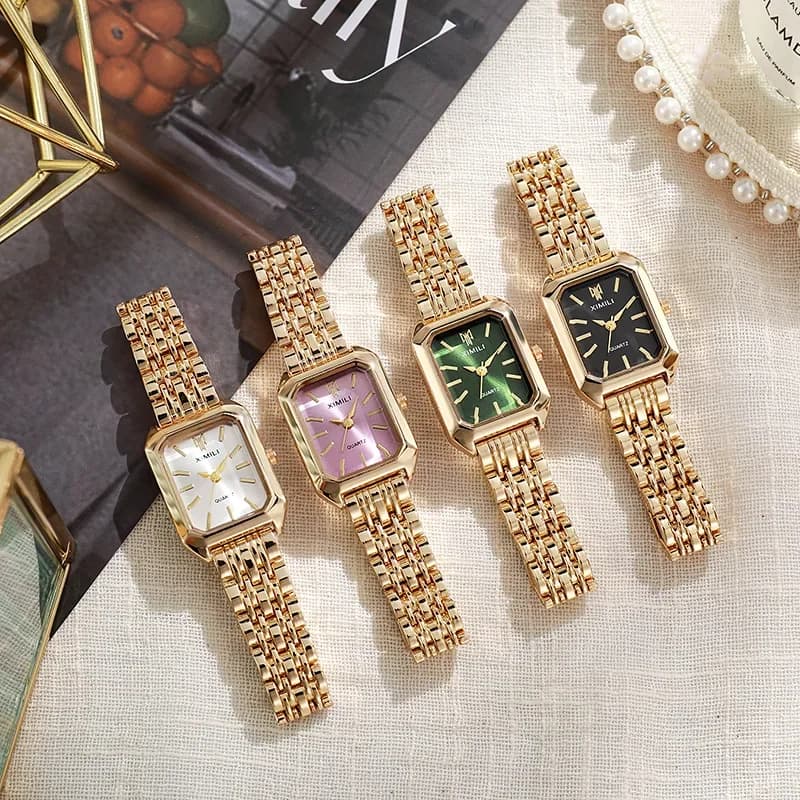 Orologio da Polso da Donna 2026 di Tendenza con Cinturino in Acciaio Inossidabile, Regalo di Lusso, Orologio al Quarzo Semplice e alla Moda per Studentesse, Quadrante Quadrato