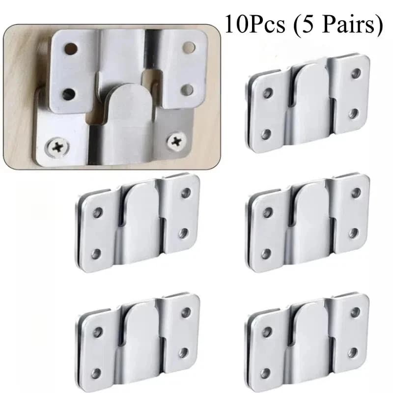 5 Pairs Flush Mount Bracket Interlock Hanging Buckle Furniture Connector Wall Picture Frame Hanger Display Photo Frame Hook