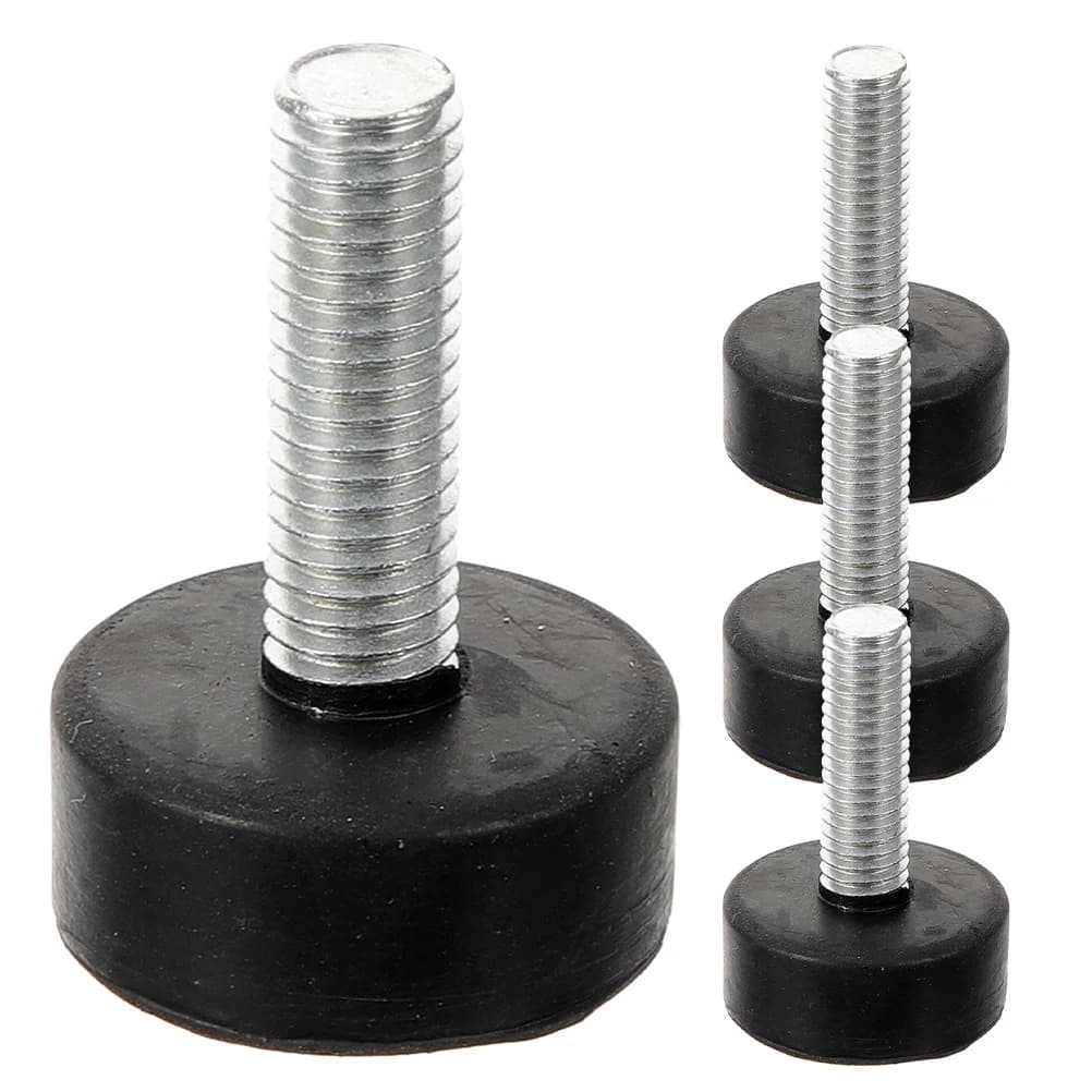 4 pezzi piedini per mobili in gomma regolabili cuscinetti struttura a vite resistenti assorbimento degli urti antiscivolo livellatori per gambe del tavolo M8 22mm
