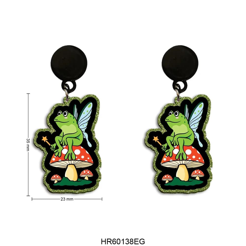 Orecchini pendenti in acrilico con glitter grosso Green Grog per le donne, bambini, feste, vacanze, decorazioni per gioielli