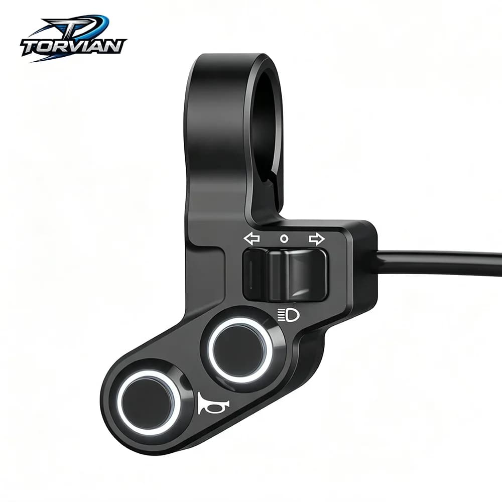 Torvian 7/8 inch Handlebar Motorcycle Switch Horn Turn Signals On/Off Horn Light Button Bike Motorcycle Scooter Switch