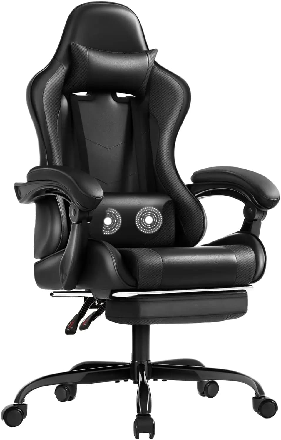 Sedia da Gaming con Poggiapiedi e Supporto Lombare Massaggiante, Sedia Ergonomica da Computer Girevole a 360° ° Girevole e regolabile in altezza per ufficio e camera da letto