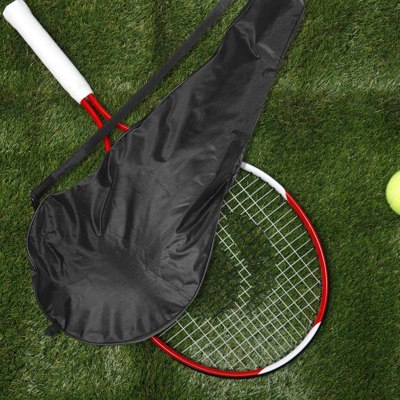 Borsa per riporre la racchetta da tennis in tessuto Oxford, leggera, con tracolla, borsa per il trasporto della racchetta per sport all'aria aperta, custodia protettiva
