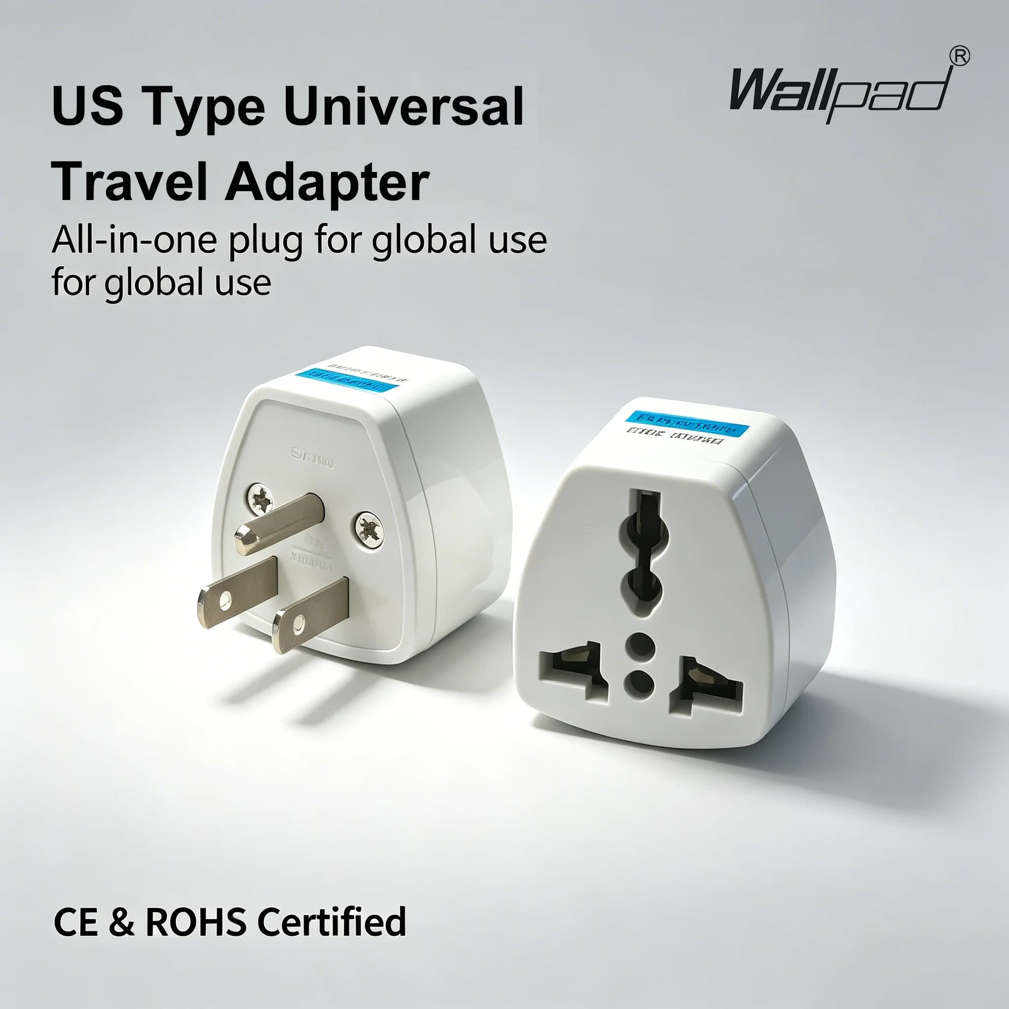 Adattatore da viaggio universale standard USA, convertitore di prese multifunzione globale per viaggi in tutto il mondo con cappuccio di protezione