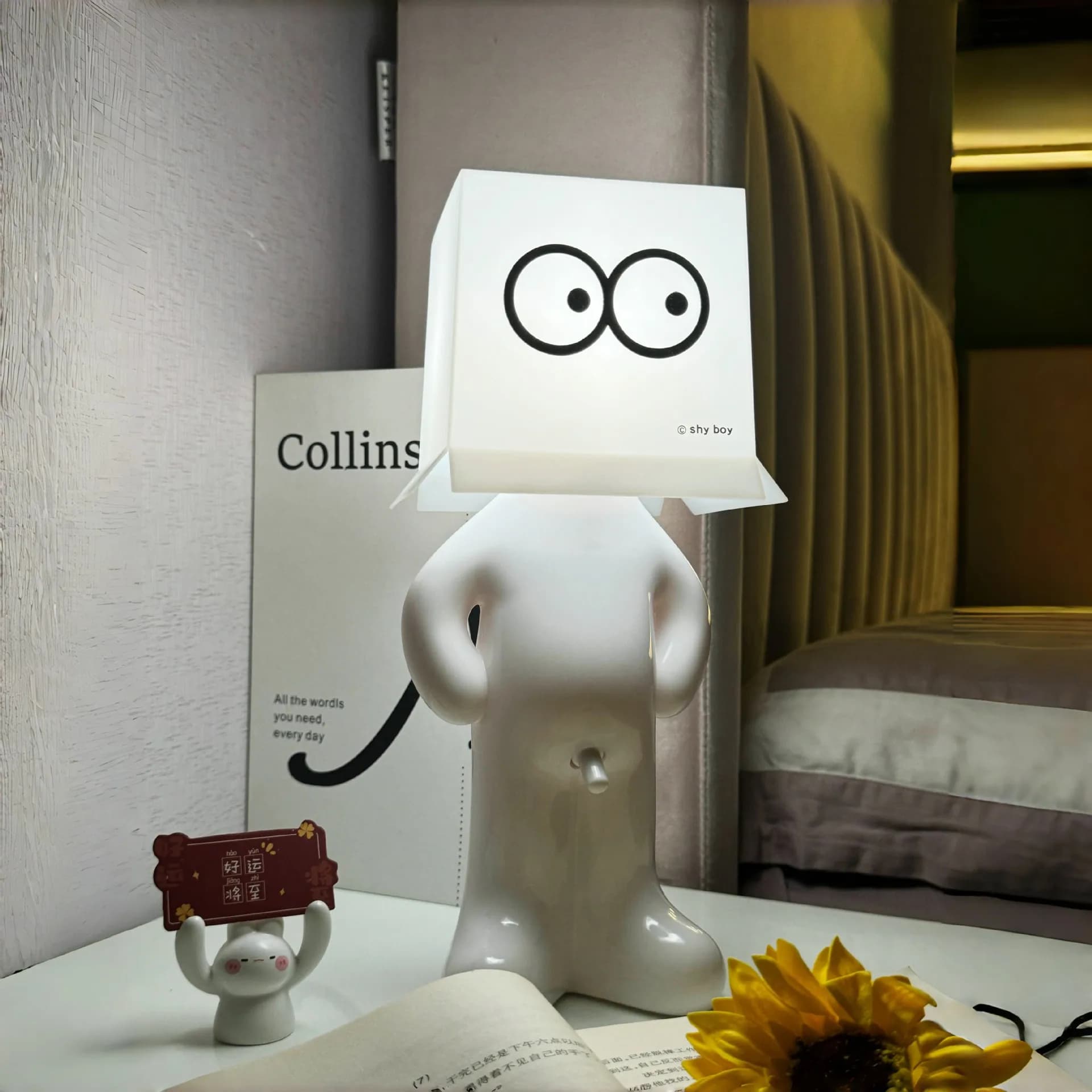 LED Naughty Boy Creative USB Plug Table Lamp Unique LED Pleats Reading Lighting Bedroom Bedside Night Light Children's