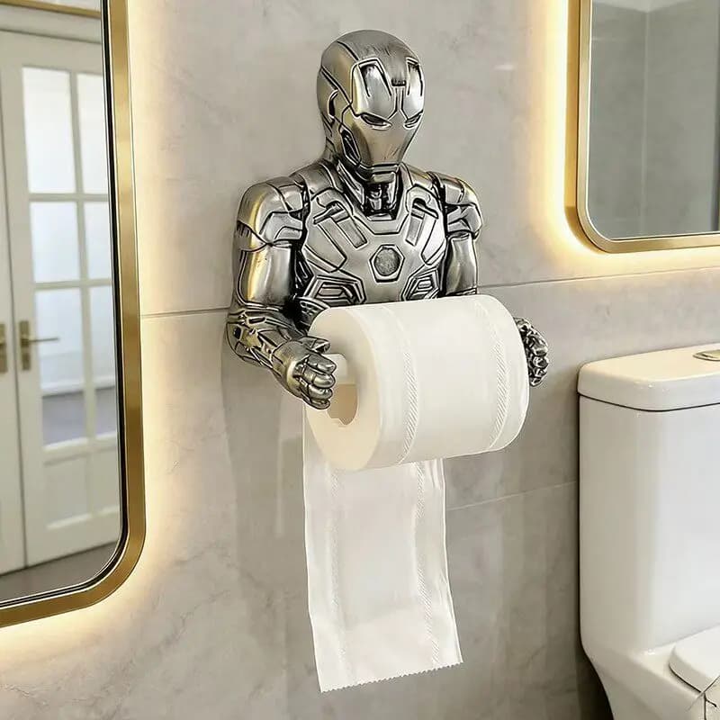 Portarotolo da parete Marvel Iron Man, decorazione creativa per il bagno, porta fazzoletti