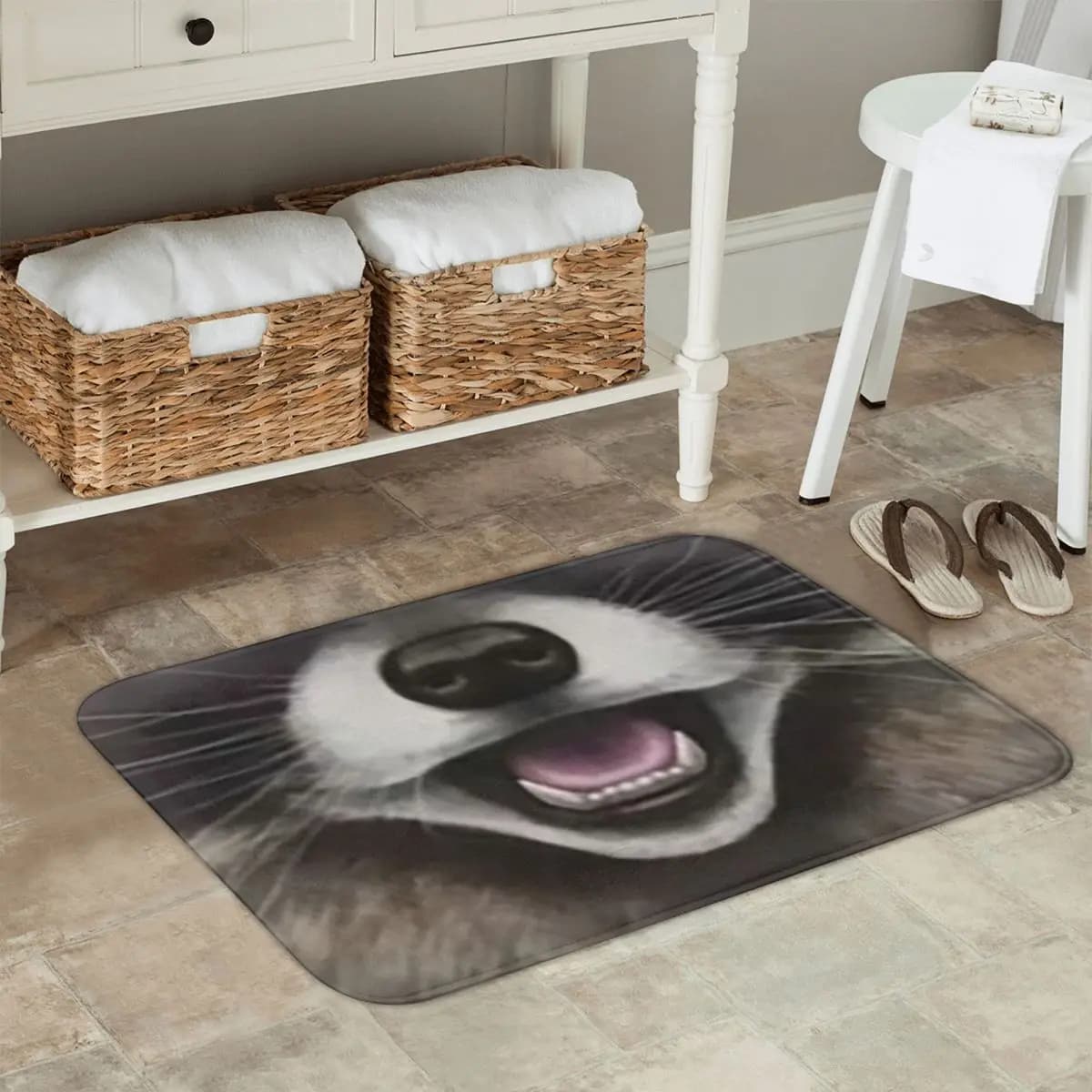 Divertente animale procione spazzatura panda procione zerbino antiscivolo tappetino tappeto per ingresso cucina casa camera da letto tappetini