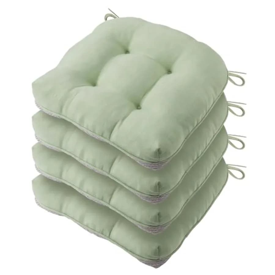 Set di 4 Cuscini per Sedie da Pranzo, Cuscini per Sedie da Cucina con Base Antiscivolo, Impermeabili per Interni/Esterni