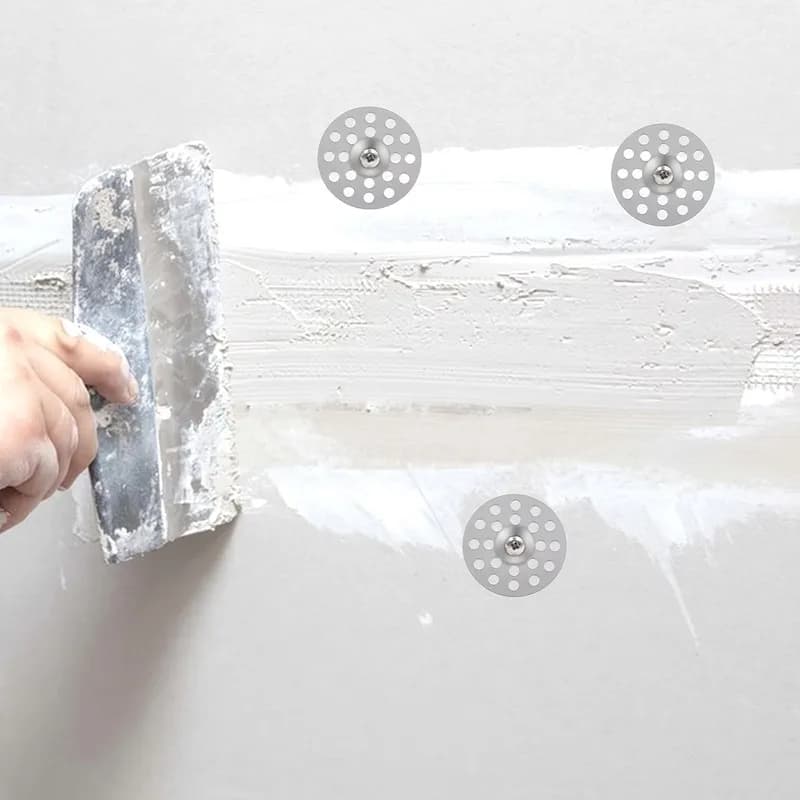 Pre-Drilled Center Holes Gypsum Board Washers, 128 pcs, Wall Crack Fixing, Durable Iron Material for Home Wall Renovation