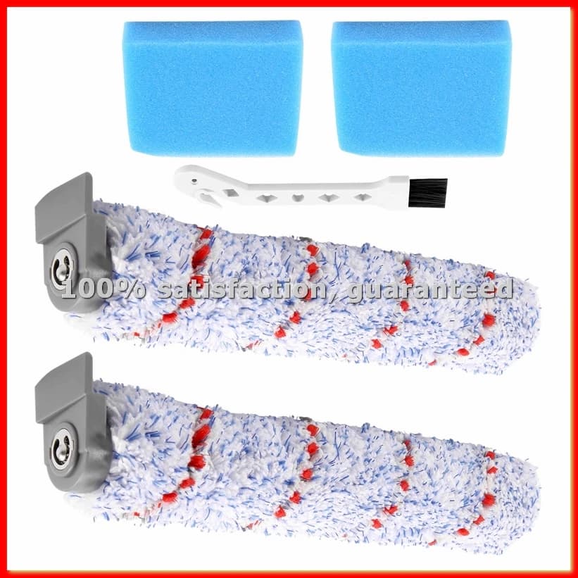 Spare brush roller for wireless vacuum cleaner IFloor Wet Dry, 2 roller brush pack + 2 pre-filter foam- A68X