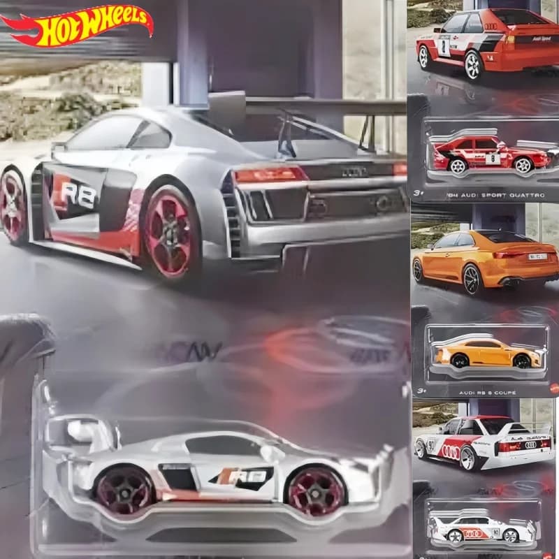 Hot Wheels Grt01 Silver Standard High-Performance Series Audi Set Audi 90 Audi R8 Modellini Auto in Lega Diecast Regalo per Collezionisti