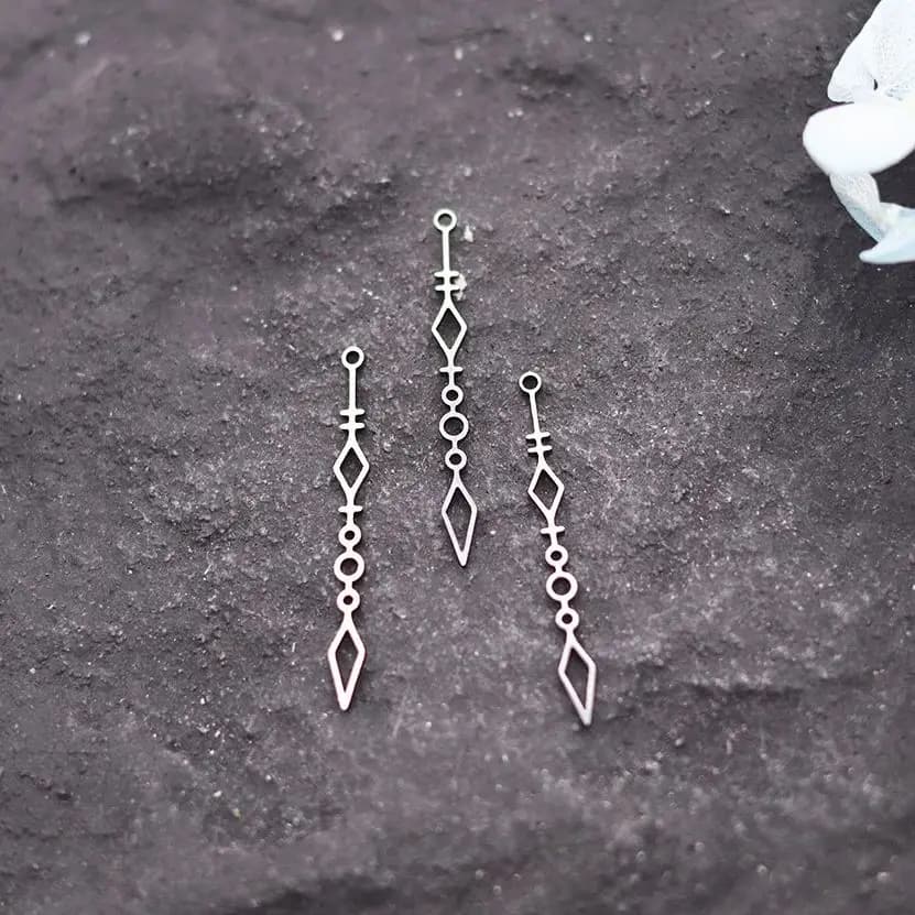 3 pezzi alla moda croce freccia charms rombo cavo linea artistica nappe lunghe ciondolo artigianato fai da te orecchini creazione di gioielli in acciaio inossidabile