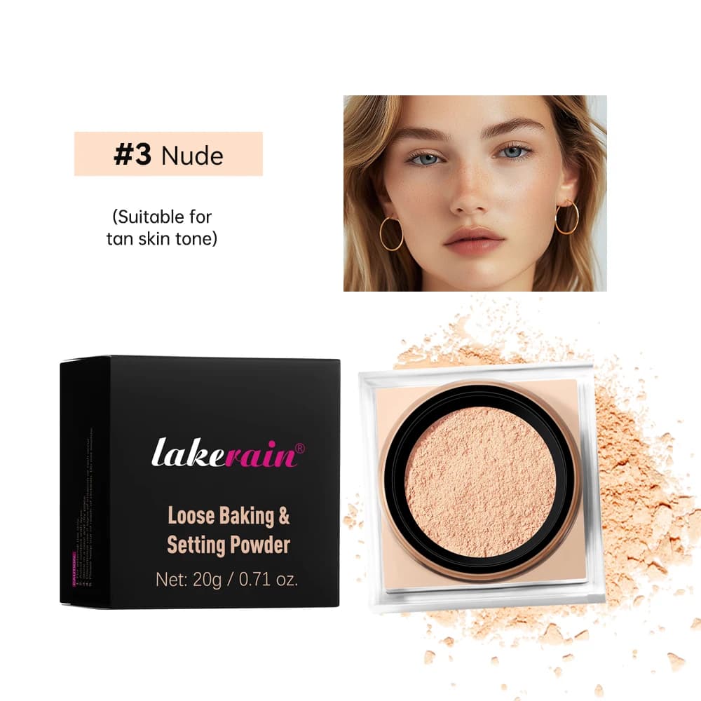 Lakerain Transparent Fissing Powder for Face, Oil Control, Opaca Natural Finish, Long Life, Korean Cosmetic, 4 Colors
