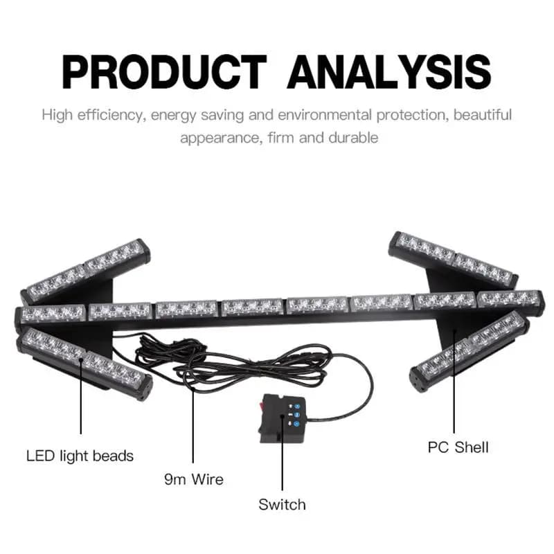 Suitable for 64 LED 88cm arrow warning light strip, automatic direction indicator light, emergency flash DC12-24V