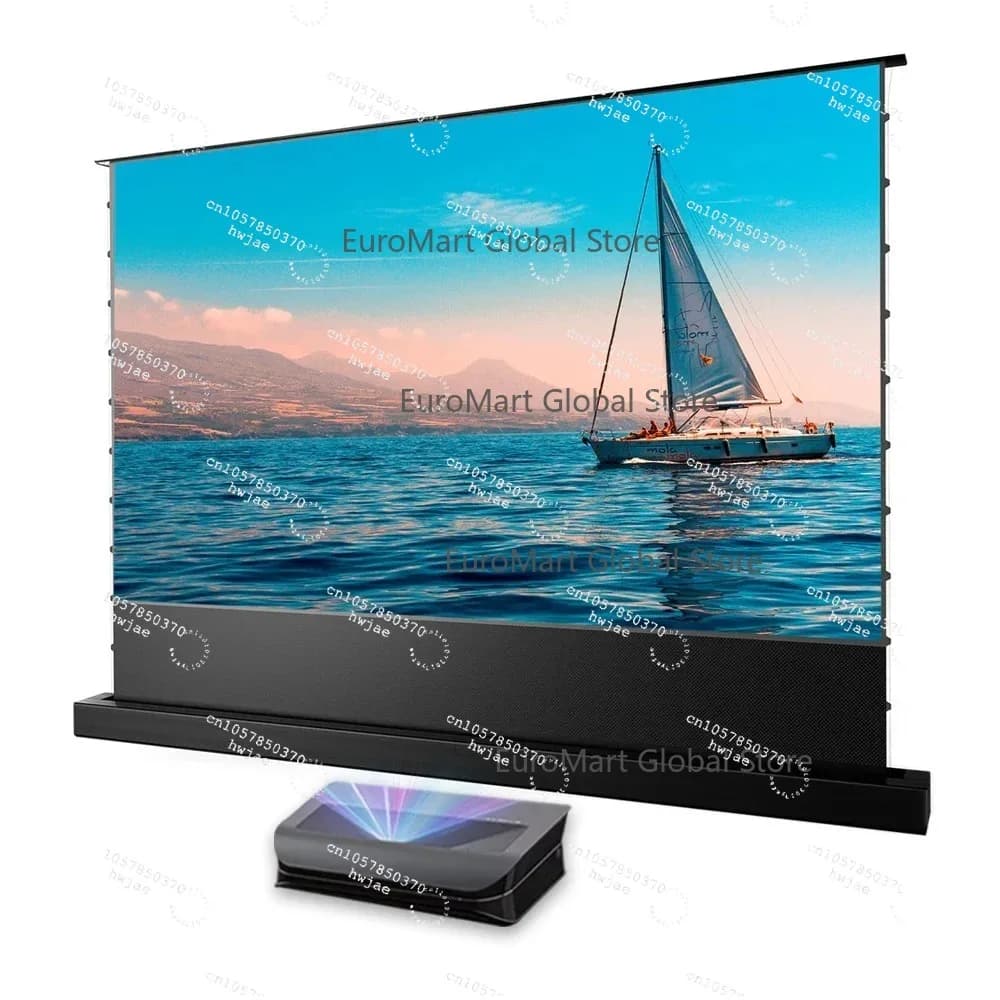 Schermo per proiettore CBSP ALR da 72-120 pollici 16:9 8K elettrico a scomparsa da pavimento per proiettore UST 4K laser per home theater