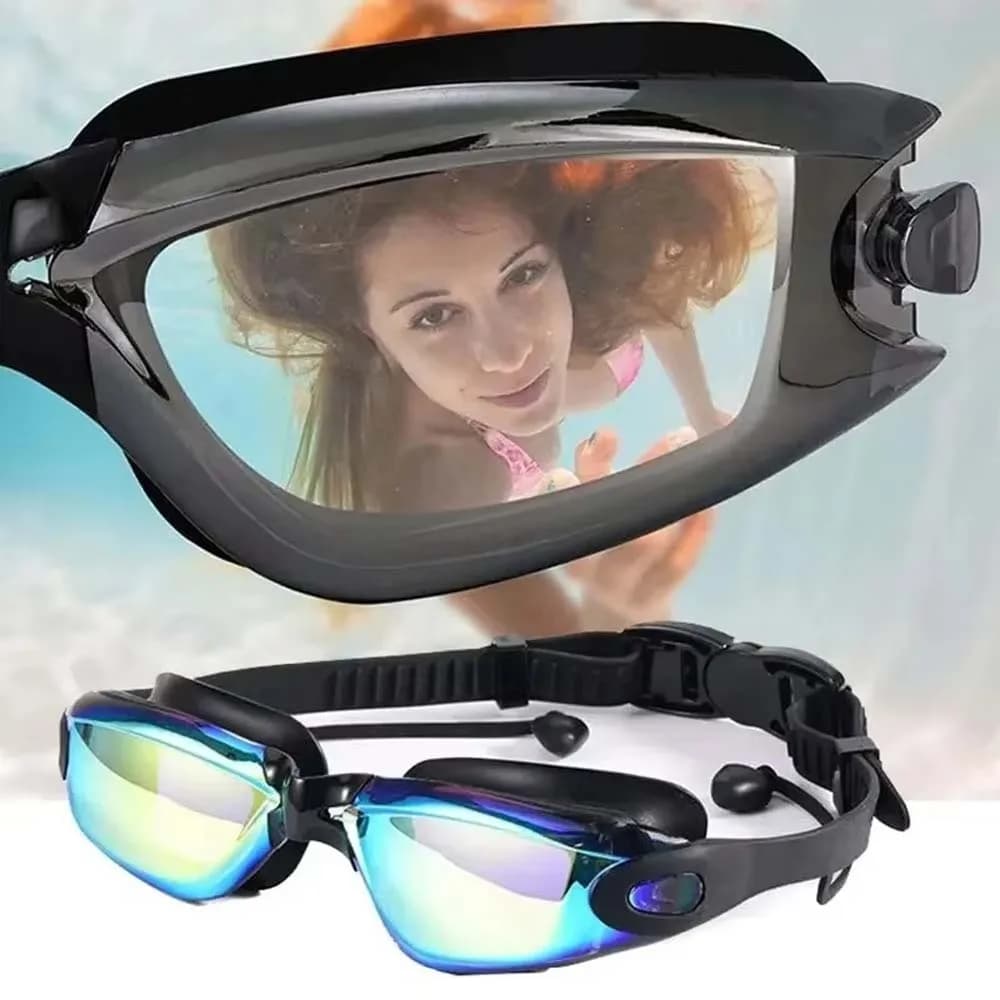 Waterproof Myopia Swimming Eyelets Dazzling Colors Galvanotecnica Swimming glasses with earplugs Adjustable Ear-proof swim glasses for PC