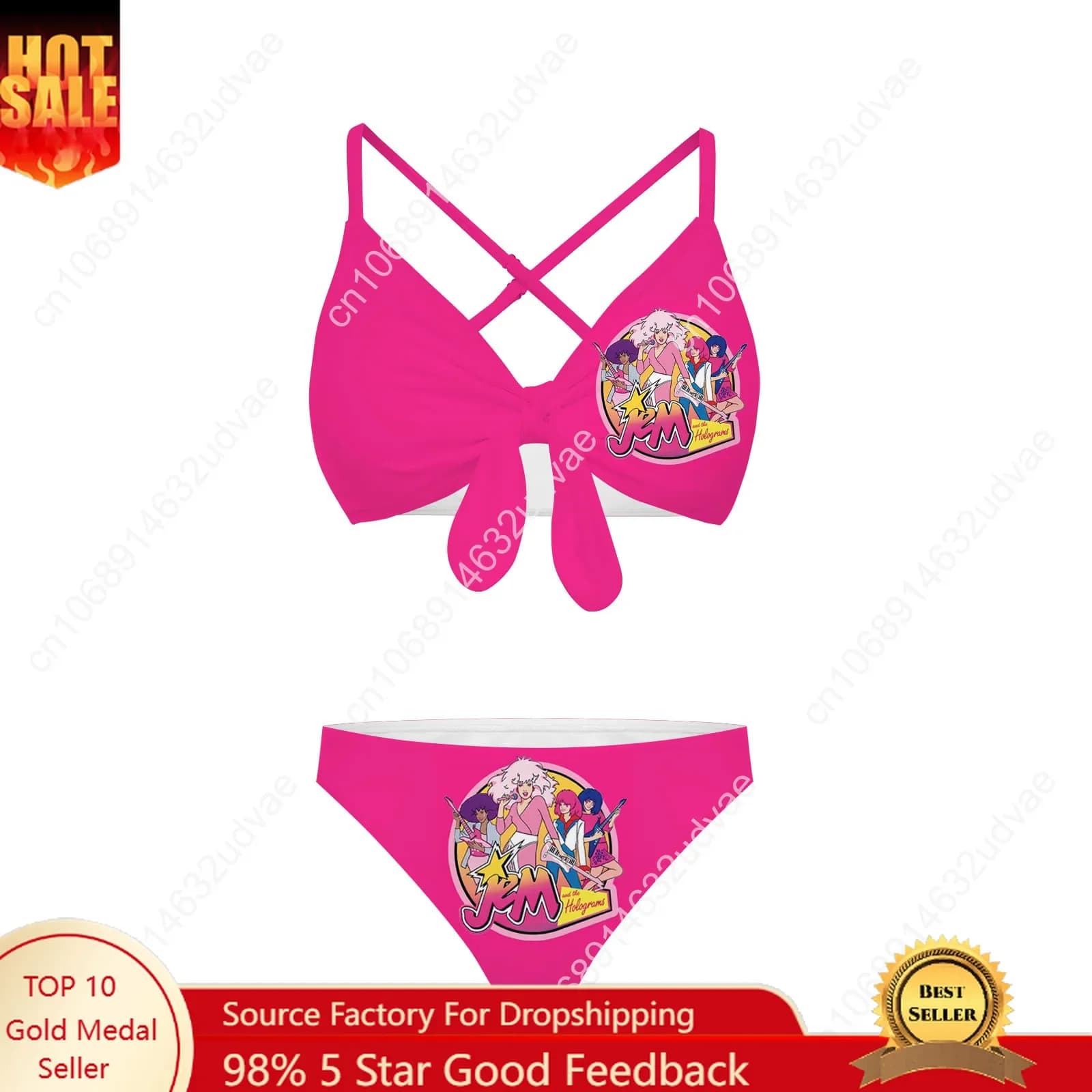 Jem and The Holograms swimsuits with Bretelle Incrociate, Women's Custom Bikini, Customized Beach Clothing