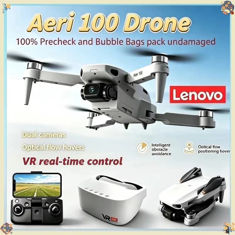 Drone Lenovo Aeri100VR 8K Professionale, Elicottero Telecomandato, Quadricottero RC con Schermo, Giocattolo Regalo per Bambini