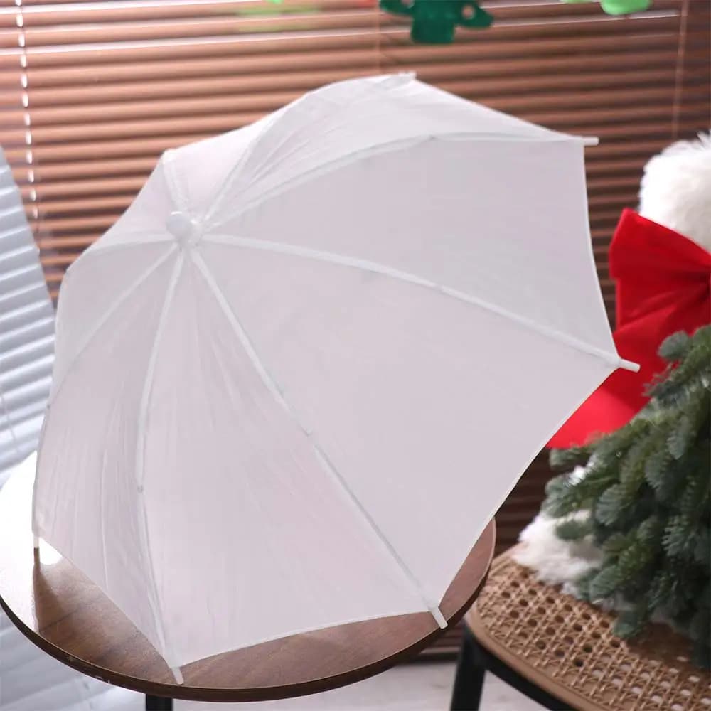 Ombrello Fotografico da 50cm/20 Pollici con Manico in Metallo, Diffusore di Luce in Tessuto, Facile da Installare, Bianco Morbido