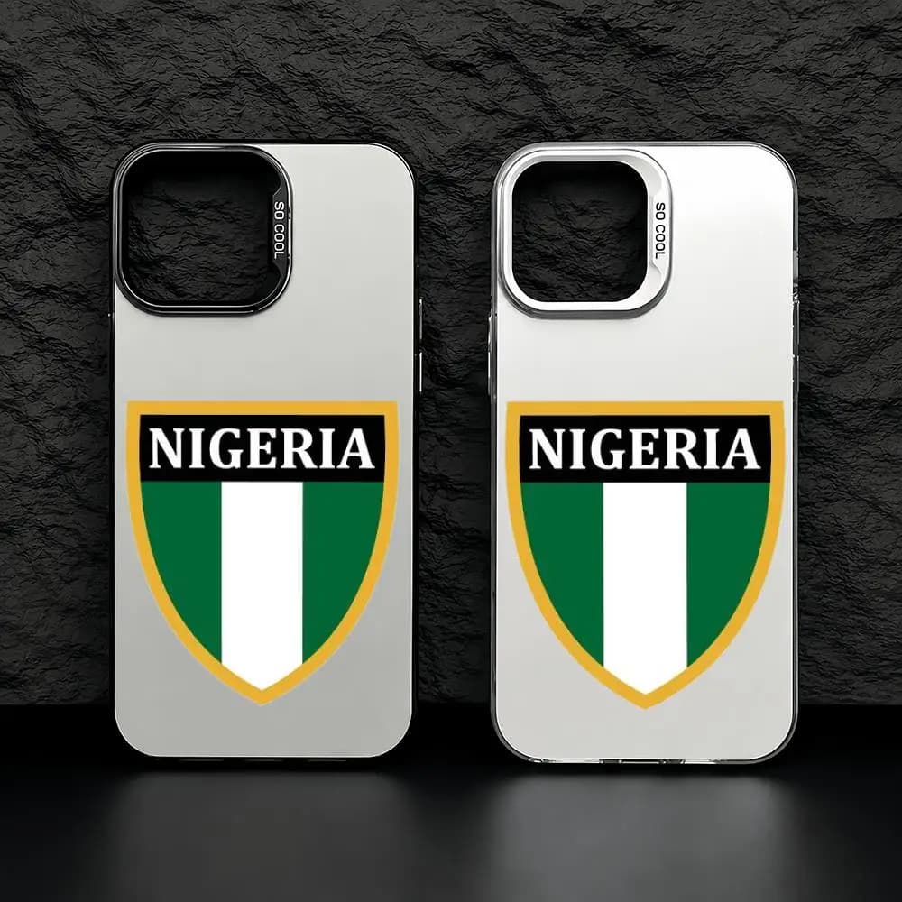 ports Nigeria Flag football Phone Case iPhone 11/12/13/14/15/16/17 Pro Max Aurora TPU Case Shockproof Slim Stylish Cover